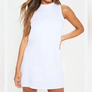 Pretty Little Thing Oversized White Sleeveless Dress  Size 8